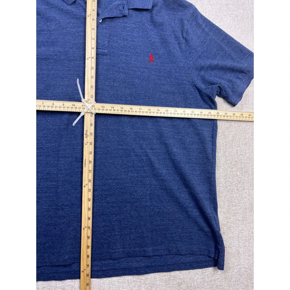 Polo Ralph Lauren Mens 2XLT Blue Heather Short Sleeve Pony Logo Polo Shirt